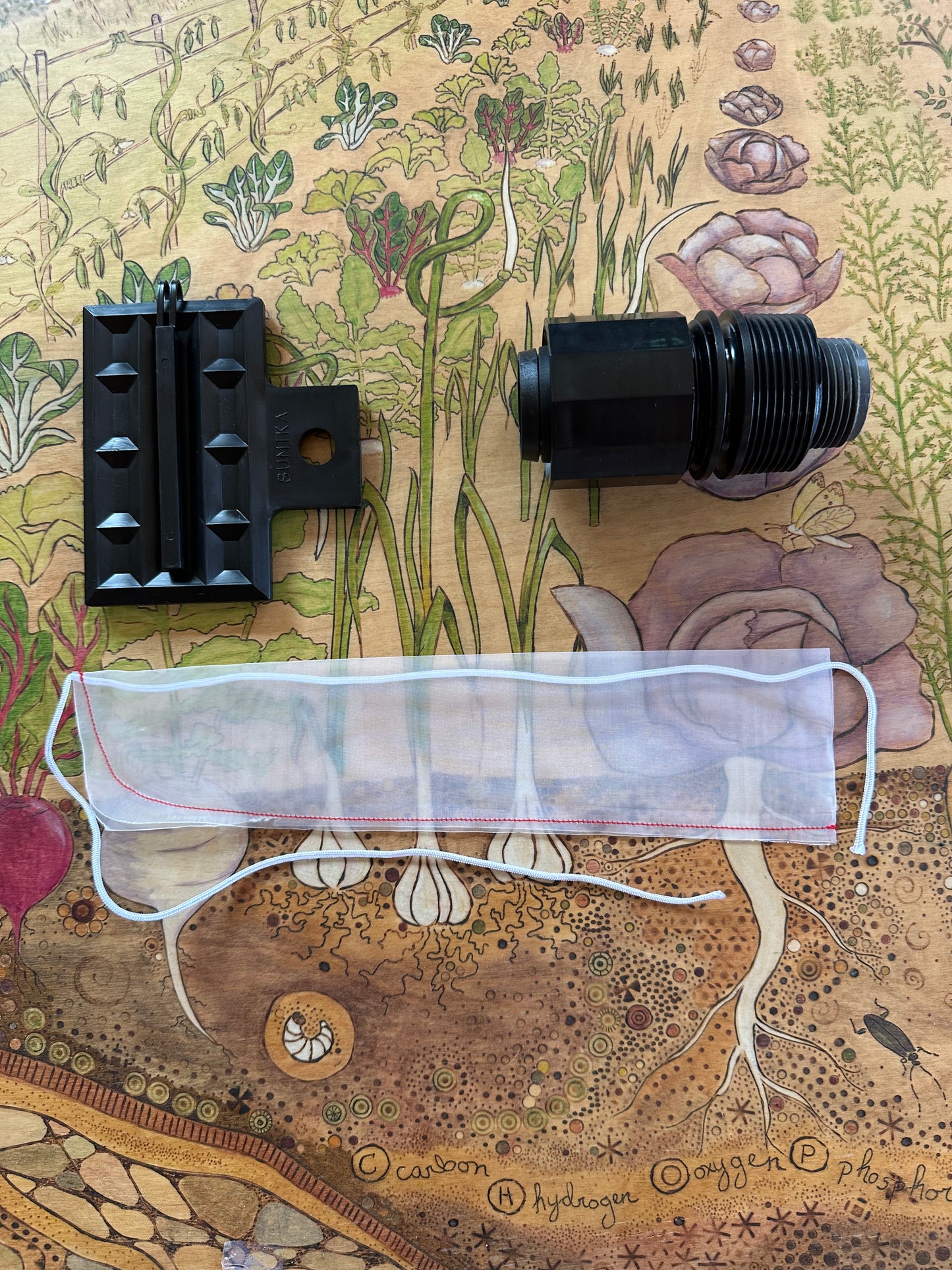 Sumisansui R series 1 inch male threaded MNPT connection kit, fabric filter, and tube stopper 'sumi soaker R-wide sumisoaker max'