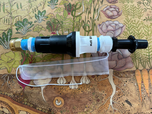 Sumisansui M series garden hose connect kit with brass garden hose swivel, 12 psi pressure regulator, m start connector, fabric filter. for use with mark 2, mark 3, sumi soaker, sumisoaker max