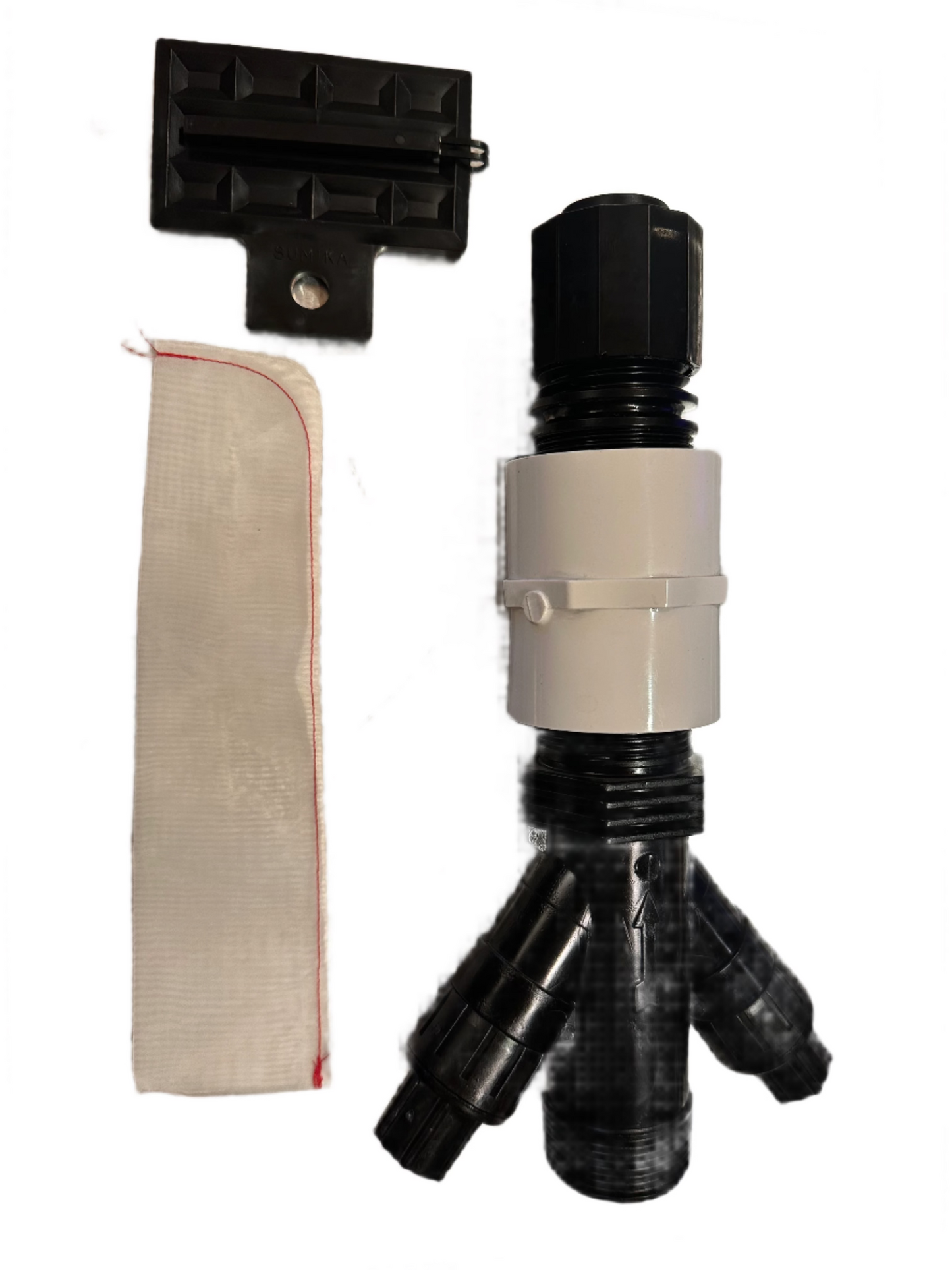 Sumisansui R start connector with 30 psi/35gpm pressure regulator, sumisansui fabric filter and tube stopper. sumi soaker R-wide sumisoaker max