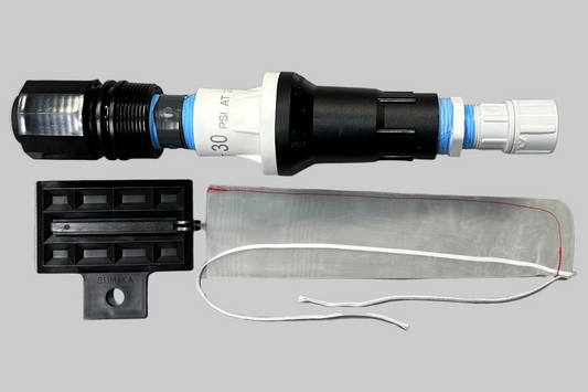 Sumisansui R-Wide 'sumi soaker sumisoaker max' garden hose connect kit with 30 psi pressure regulator and fabric filter and tube stopper