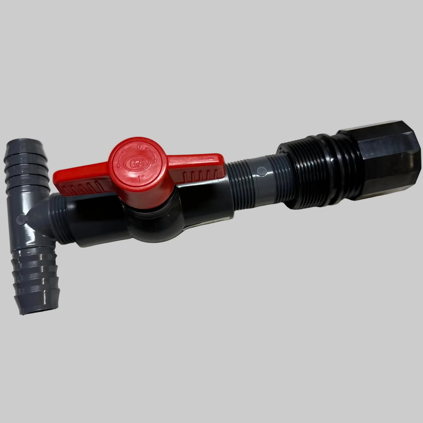 1" Barbed PVC T Fitting with Valve to adapt Sumisansui Sumi Soaker Mark II III 3 R Wide Max
