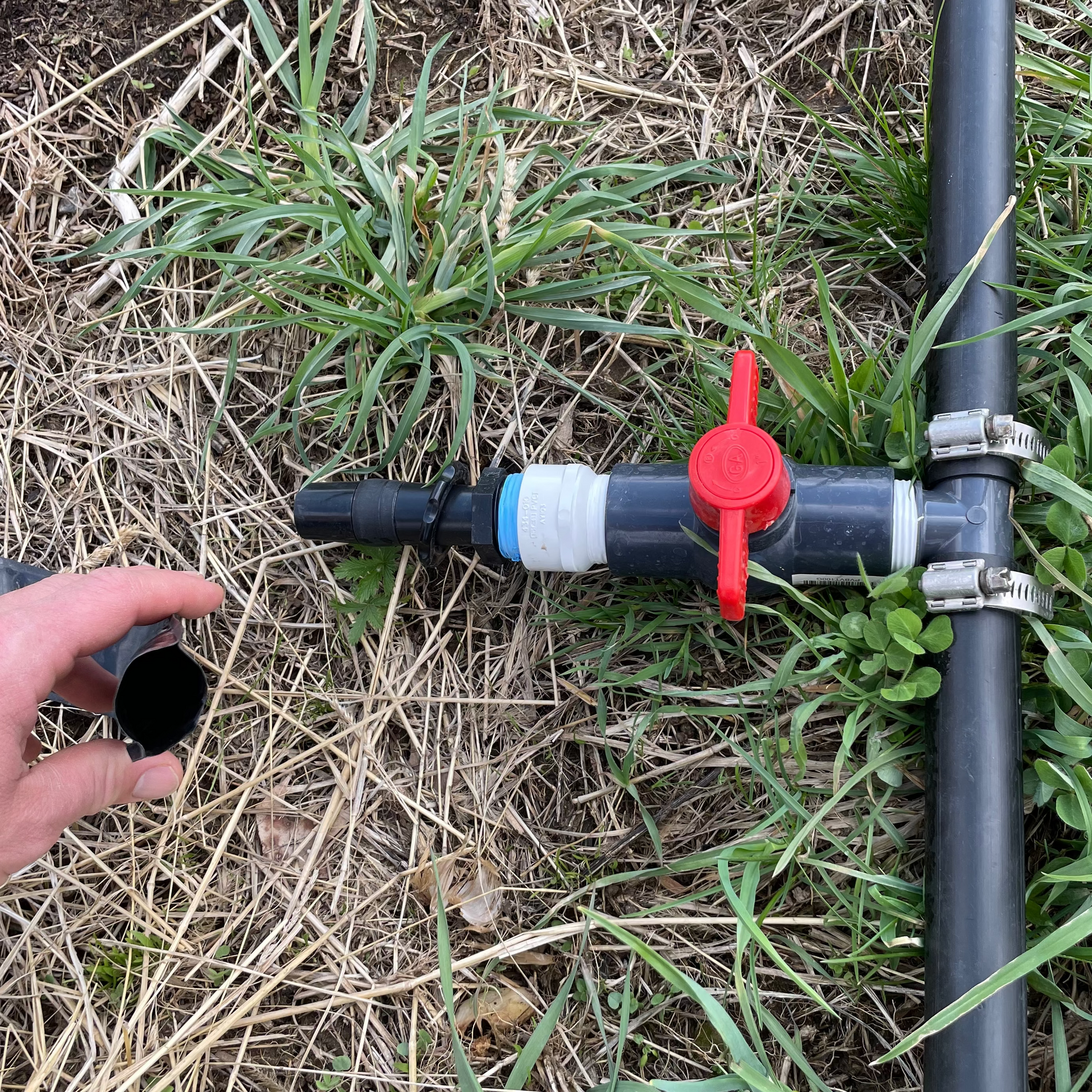 1" Barbed PVC T Fitting with Valve to adapt Sumisansui Sumi Soaker Mark II III 3 R Wide Max in field with header pipe