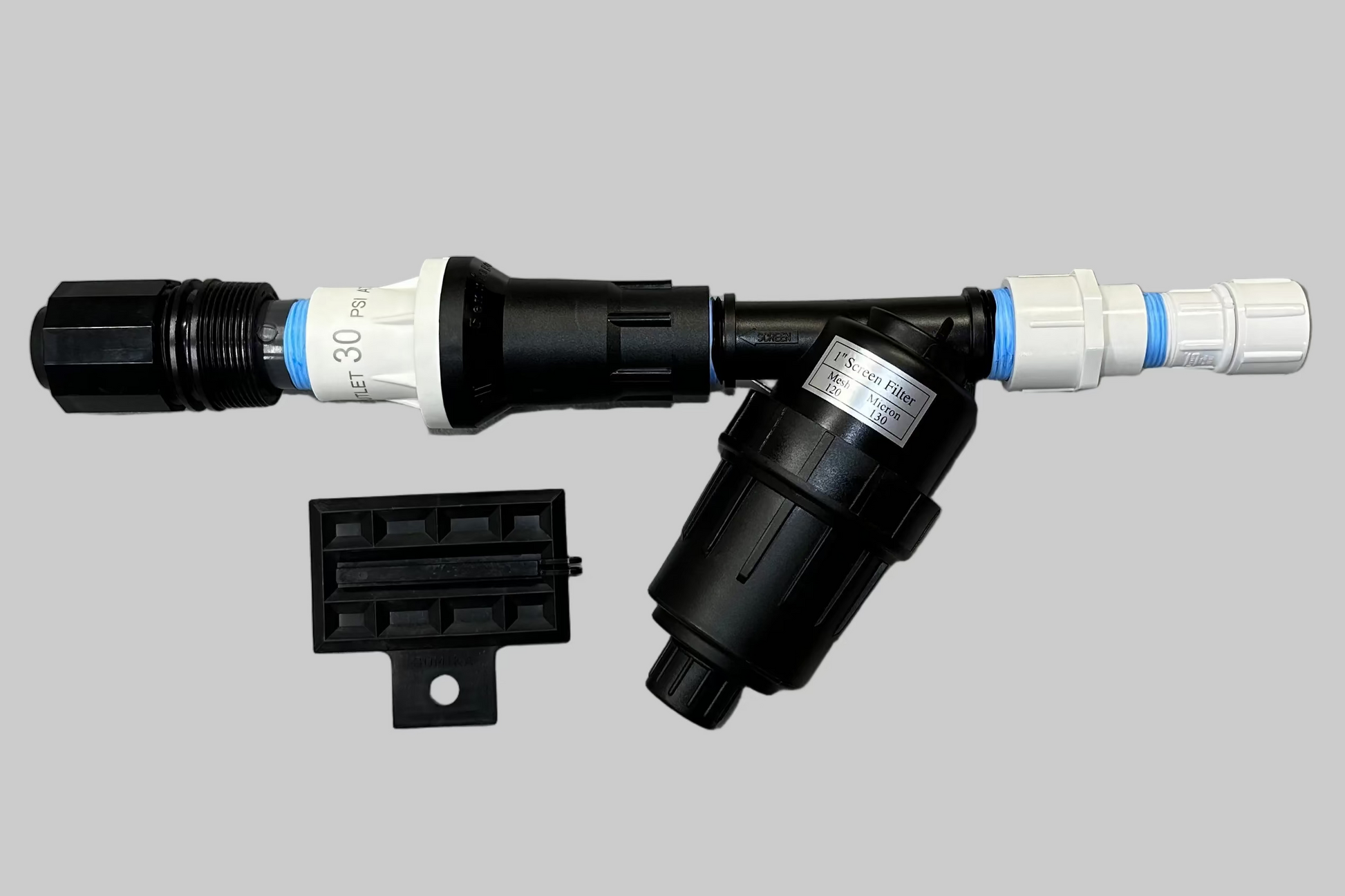 garden hose connector kit with 30 psi pressure regulator, y filter, and swivel for sumisansui sumi soaker r wide