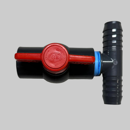 1" Barbed PVC T Fitting with Valve to adapt Sumisansui Sumi Soaker Mark II III 3 R Wide Max
