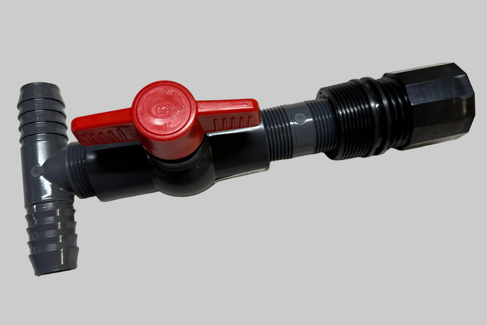 1" Barbed PVC T Fitting with Valve to adapt Sumisansui Sumi Soaker Mark II III 3 R Wide Max