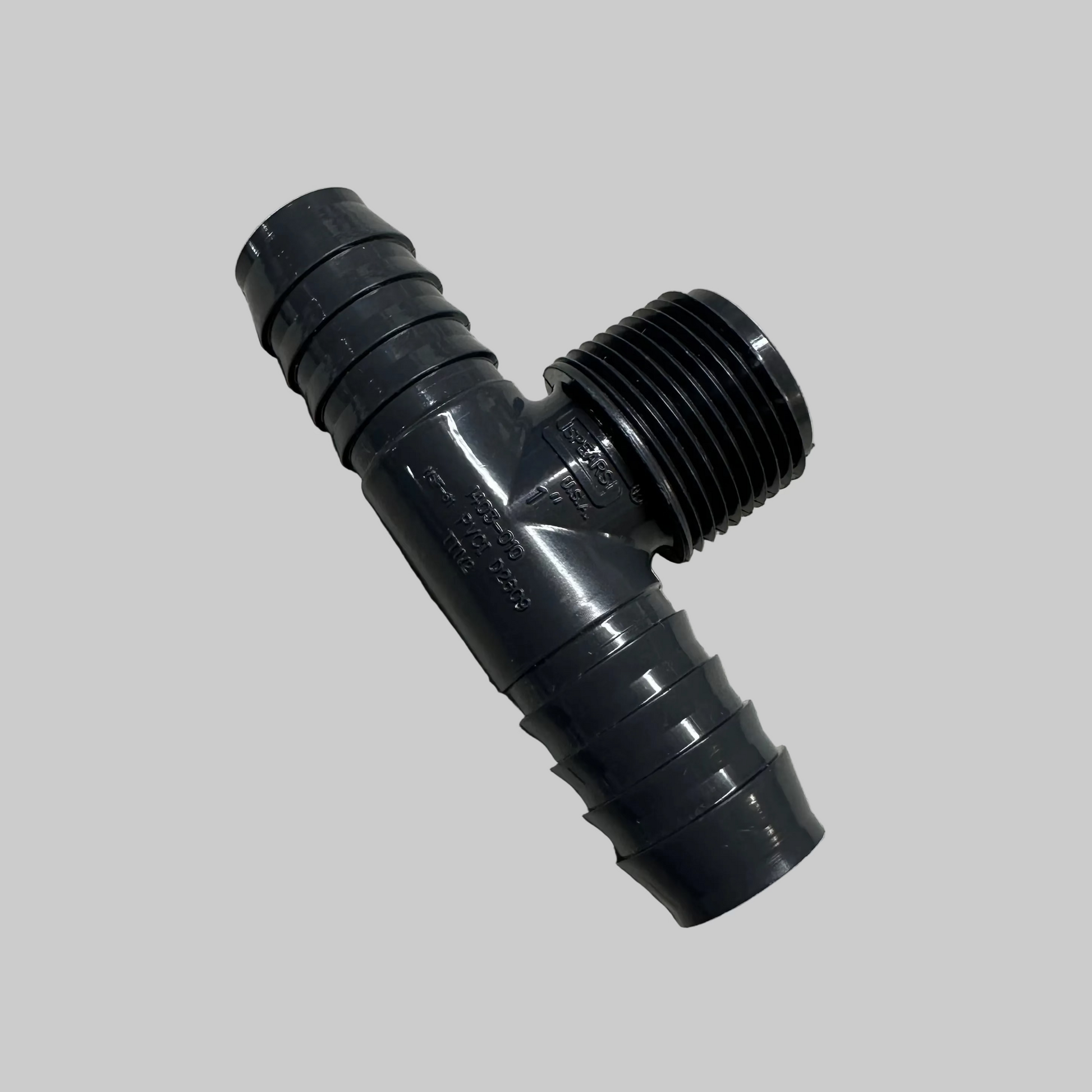 1" Barbed PVC Tee (Insert x Insert x MIPT) for sumisansui sumi soaker max mark r wide