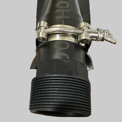 Sumi Rain threaded connector with stainless wide band T bolt hose clamp for Sumi Soaker Max